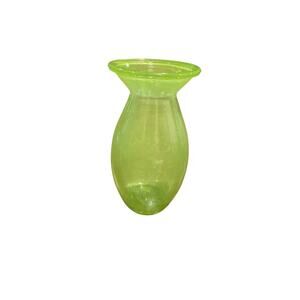 Vase / lime green hourglass / frosted / vintage / EUC